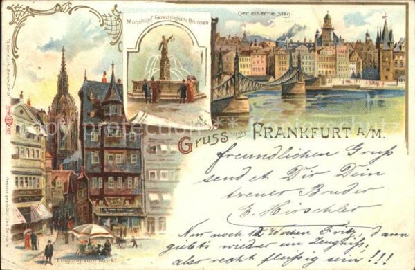 Frankfurt Main Manskopf Gerechtigkeitsbrunnen Markt Ei