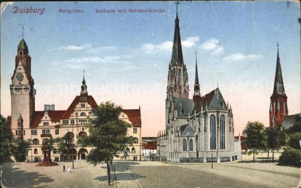 Duisburg Ruhr Burgplatz Rathaus Salvatorkirche