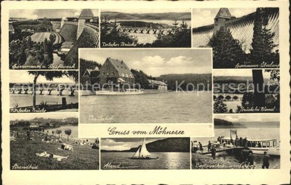 Moehnesee Seehof Sperrmauer Kraftwerk Delecker-Br
