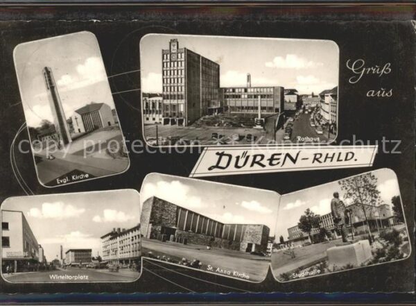 Dueren Rheinland Rathaus Wirteltorplatz Stadthalle St. A