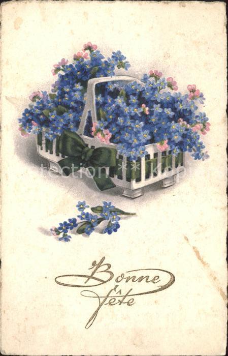 Blumen Vergissmeinnicht Korb Schleife Bonne Fe