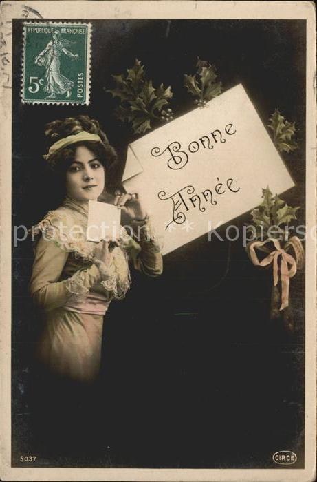 Foto Circe Nr. 5037 Bonne Anne Frau Stechpalme Neujahr