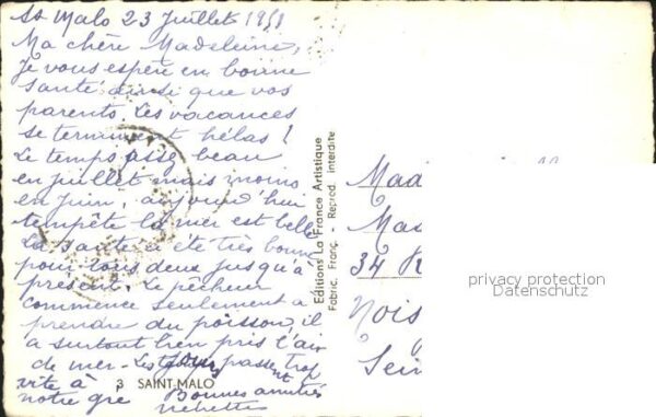 Dampfer Oceanliner Le Falaise Saint-Malo Chateau Piscine P – Bild 2