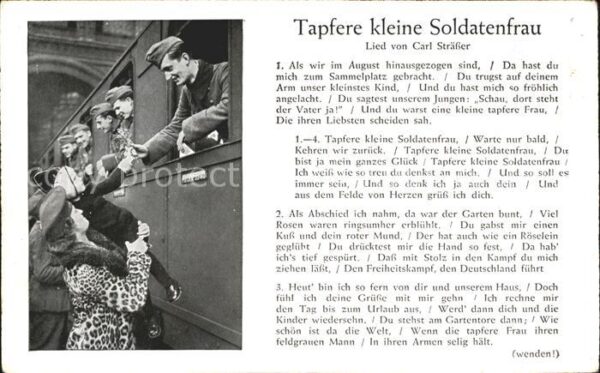Liederkarte Tapfere kleine Soldatenfrau Carl Sträss