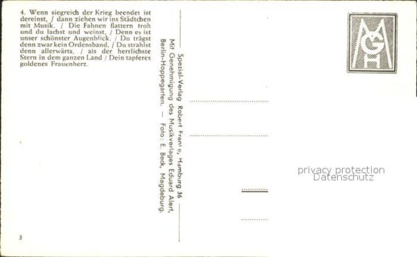 Liederkarte Tapfere kleine Soldatenfrau Carl Sträss – Bild 2