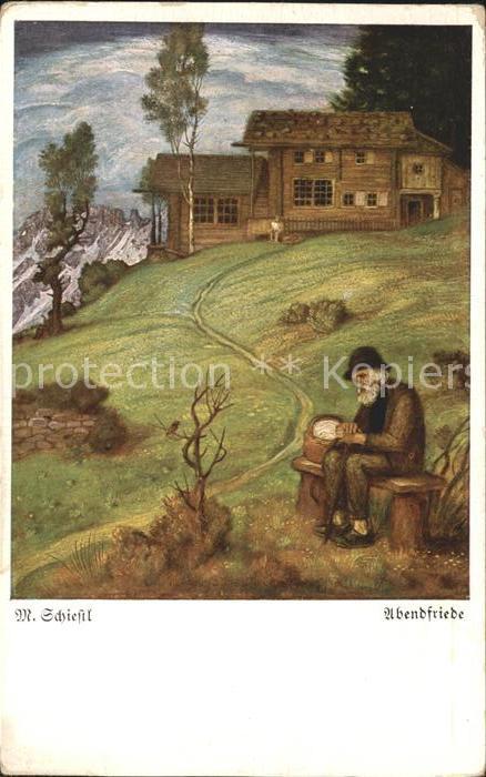 Schiestl M. Abendfriede Wiechmann-Bildkarte Sammlun