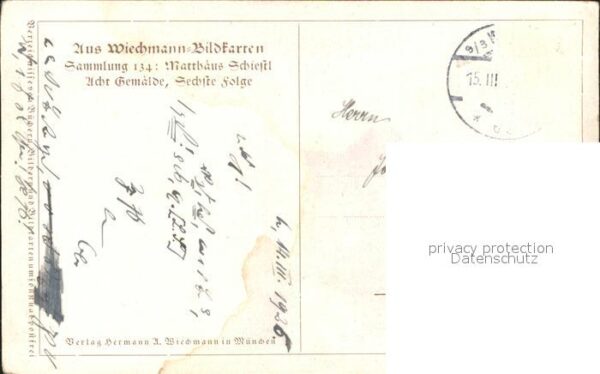 Schiestl M. Abendfriede Wiechmann-Bildkarte Sammlun – Bild 2
