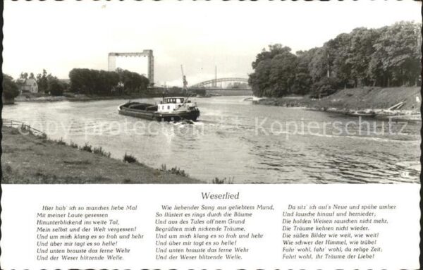 Liederkarte Weserlied Dampfer