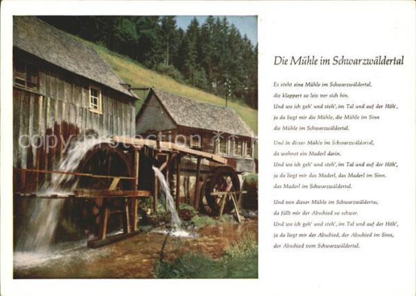 Wassermuehle Schwarzwäldertal Gedicht