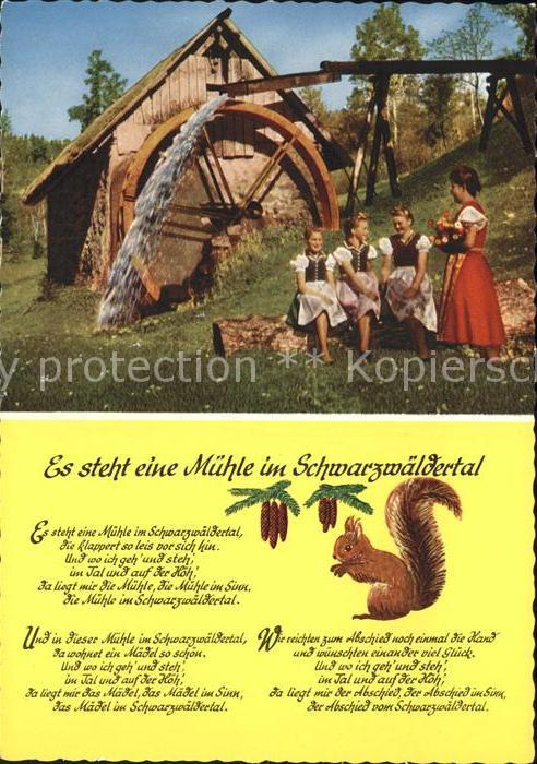 Liederkarte Es steht eine Mühle im Schwarzwäldertal