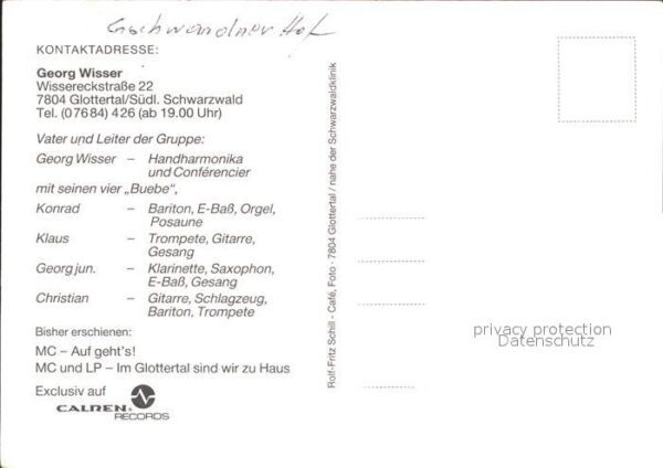Musikanten Wisser Buebe Glottertal Handharmonika G – Bild 2