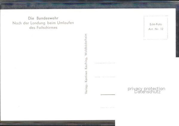 Militaria Deutschland Bundeswehr Soldat Fallschirm Landung – Bild 2