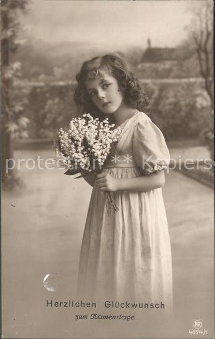 Foto RPH Nr. 4074/1 Glückwunsch Namenstag Kind Blume