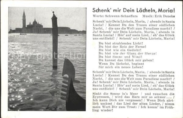 Liederkarte Schenk mir dein Lächeln Maria
