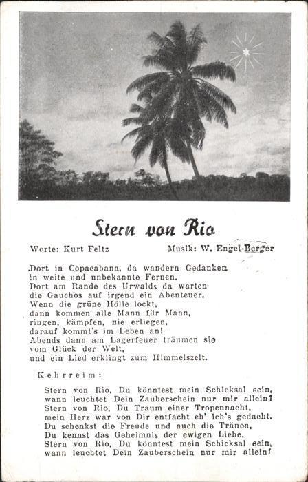 Liederkarte Stern von Rio Kurt Feltz W. Engel-Berge