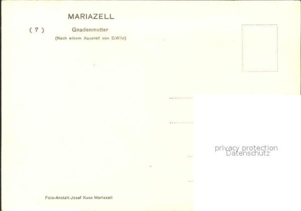 Religion Mariazell Gnadenmutter Künstlerkarte D. – Bild 2