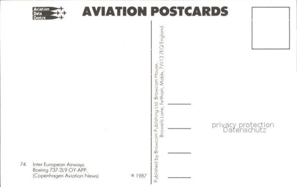 Flugzeuge Zivil Inter European Airways Boeing 737-2L9 O – Bild 2