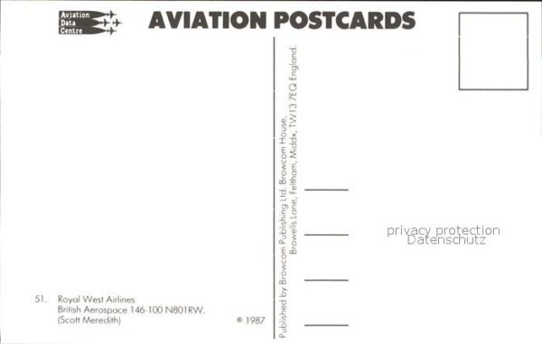 Flugzeuge Zivil Royal West Airlines British Aerospace 1 – Bild 2