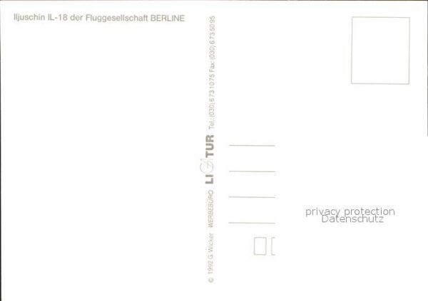 Flugzeuge Zivil Berline Iljuschin IL-18 D-AOAU – Bild 2