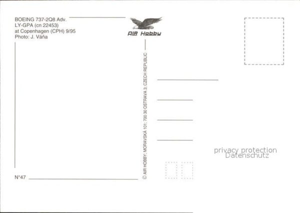 Flugzeuge Zivil Lithuanian Airlines Boeing 737-2Q8 Adv. – Bild 2