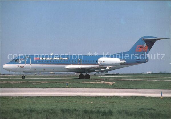 Flugzeuge Zivil BM British Midland Fokker 70 G-BVTE