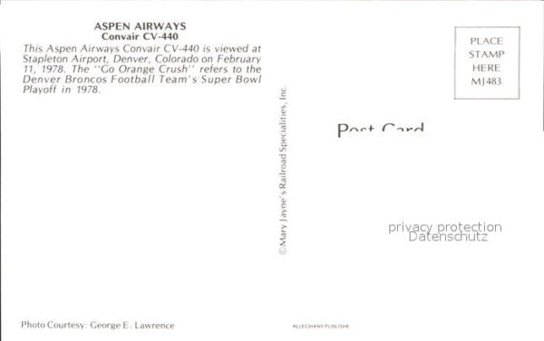 Flugzeuge Zivil Aspen Airways Go Orange Crush Convair C – Bild 2
