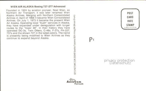 Flugzeuge Zivil Wien Air Alaska Boeing 727-277 Advanced – Bild 2