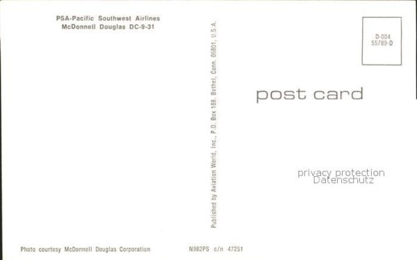 Flugzeuge Zivil PSA Pacific Southwest Airlines McDonnel – Bild 2