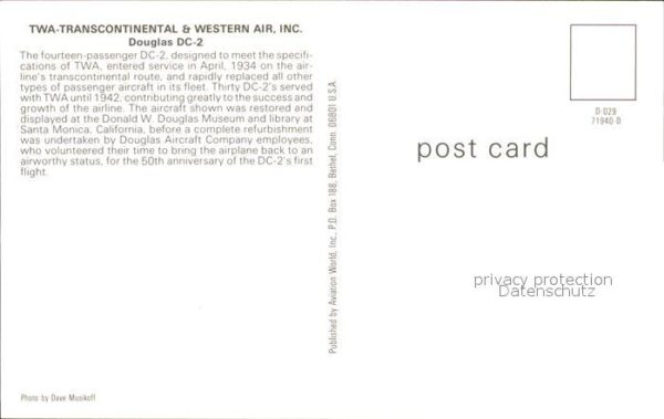 Flugzeuge Zivil TWA Transcontinental & Western Air Inc. – Bild 2