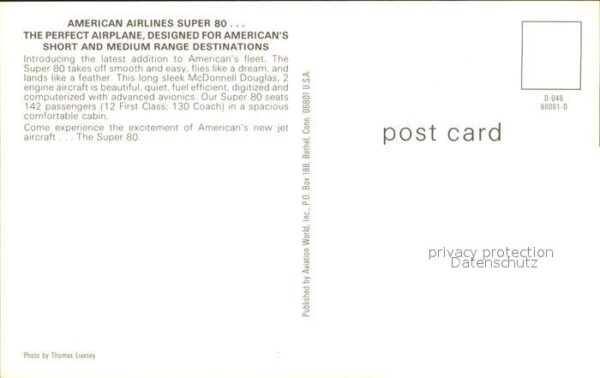 Flugzeuge Zivil American Airlines Super 80 – Bild 2