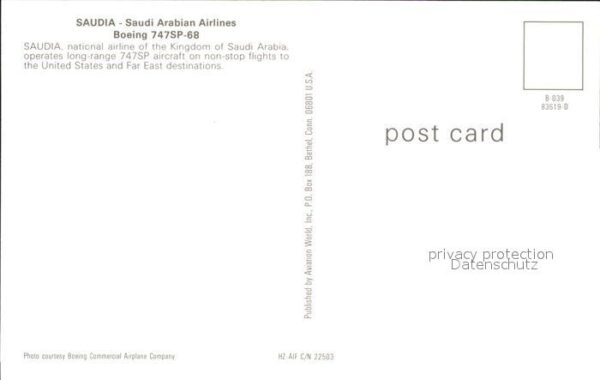 Flugzeuge Zivil Saudia Saudi Arabian Airlines Boeing 74 – Bild 2