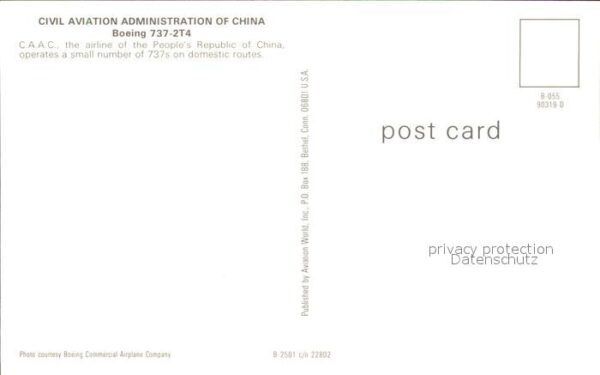 Flugzeuge Zivil Civil Aviation Administration of China – Bild 2