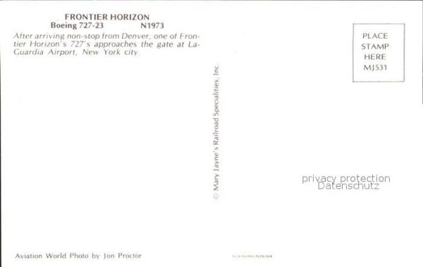Flugzeuge Zivil Frontier Horizon Boeing 727-23 N1973 – Bild 2
