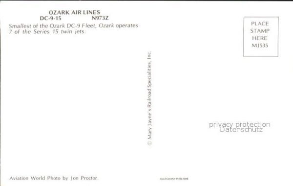 Flugzeuge Zivil Ozark Air Lines DC-9-15 N973Z – Bild 2