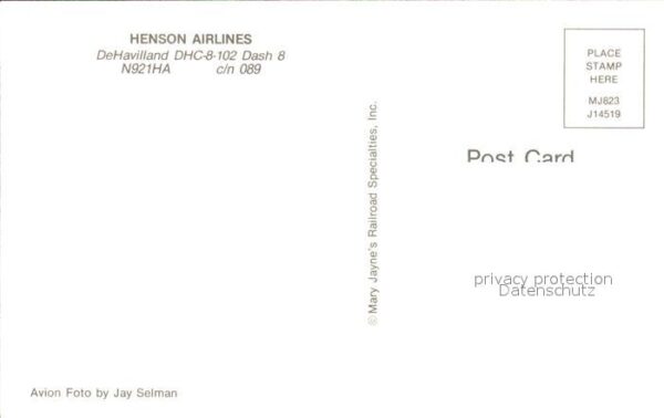 Flugzeuge Zivil Henson Airlines DeHavilland DHC-8-102 D – Bild 2