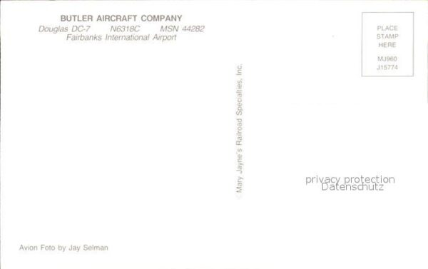 Flugzeuge Zivil Butler Aircraft Company Douglas DC-7 N6 – Bild 2