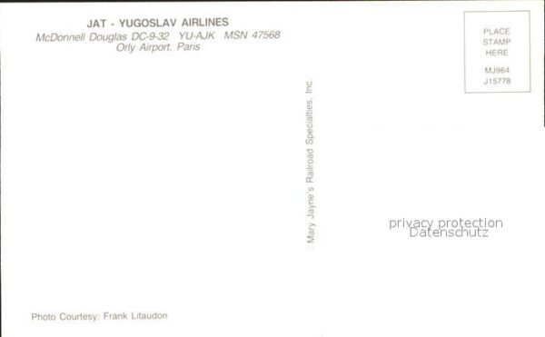Flugzeuge Zivil JAT Yugoslav Airlines McDonnell Douglas – Bild 2