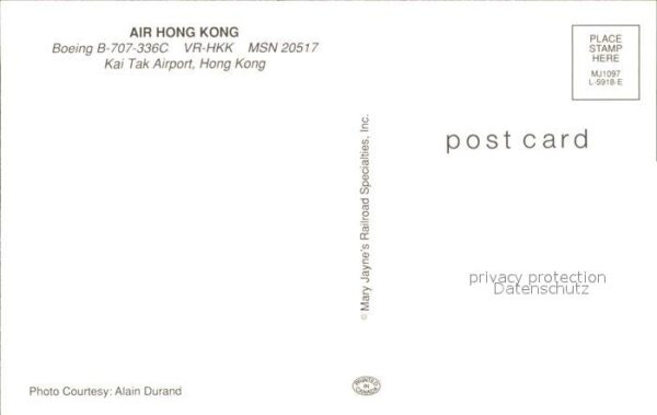 Flugzeuge Zivil Air Hong Kong Boeing B-707-336C VR-HKK – Bild 2