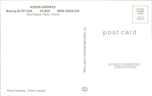Flugzeuge Zivil Kenya Airways Boeing B-757-23A 5Y-BGI M – Bild 2