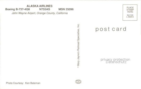 Flugzeuge Zivil Alaska Airlines Boeing B-737-4Q8 N755AS – Bild 2