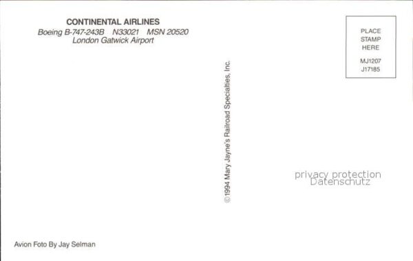 Flugzeuge Zivil Continental Airlines Boeing B-747-243 N – Bild 2