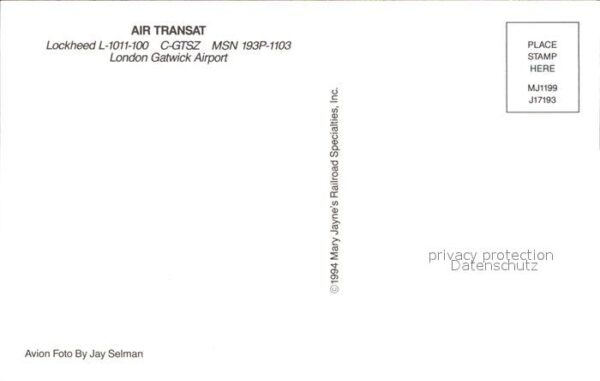 Flugzeuge Zivil Air Transat Lockheed L-1011-100 C-GTSZ – Bild 2