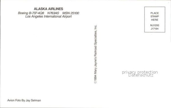 Flugzeuge Zivil Alaska Airlines Boeing B-737-4Q8 N763AS – Bild 2