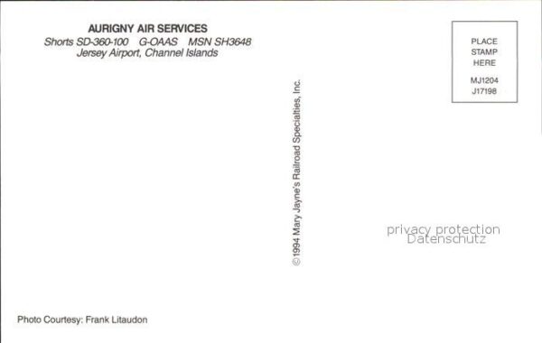 Flugzeuge Zivil Aurigny Air Services Shorts SD-360-100 – Bild 2