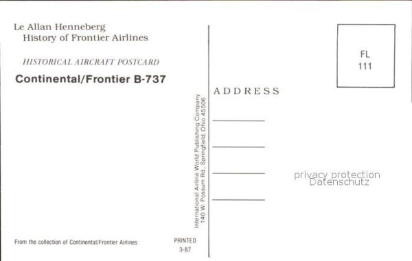 Flugzeuge Zivil Continental Frontier B-737 N7374F – Bild 2