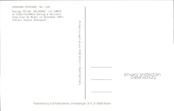 Flugzeuge Zivil Aces Colombia Boeing 727-46 HK-3246X c/ – Bild 2