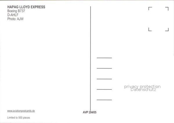 Flugzeuge Zivil Hapag Lloyd Express Boeing B737 D-AHLF – Bild 2