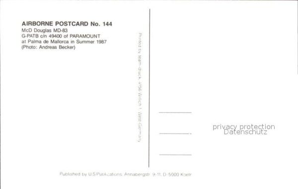 Flugzeuge Zivil Paramount McD Douglas MD-83 G-PATB c/n – Bild 2