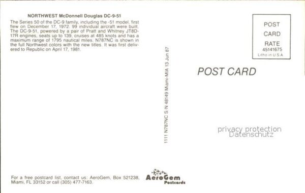Flugzeuge Zivil Northwest McDonnell Douglas DC-9-51 N78 – Bild 2