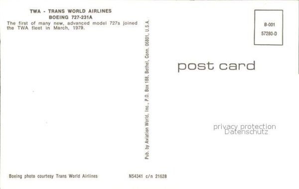 Flugzeuge Zivil TWA Trans World Airlines Boeing 727-231 – Bild 2